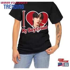 Ateez Yunho I Love My Boyfriend Shirt Custom Cute Selfie Photo Classic